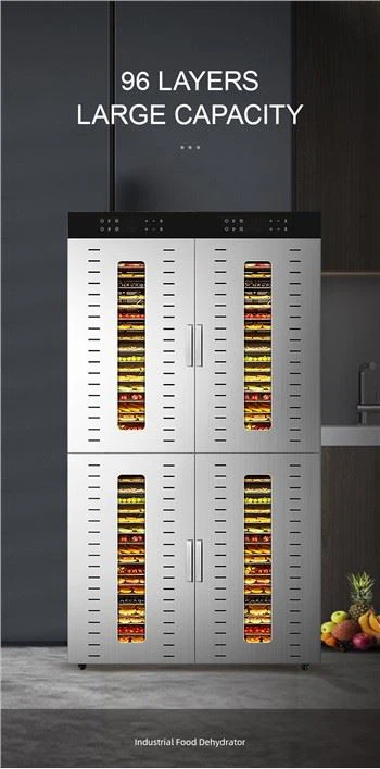 Essiccatore elettrico per alimenti in acciaio inossidabile da 96 vassoi per carne secca di birra e carne secca di cervo da 100 kg